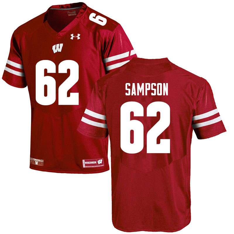 Men #62 Cormac Sampson Wisconsin Badgers College Football Jerseys Sale-Red